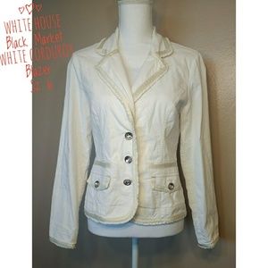 White House Black Market White Corduroy Blazer 6